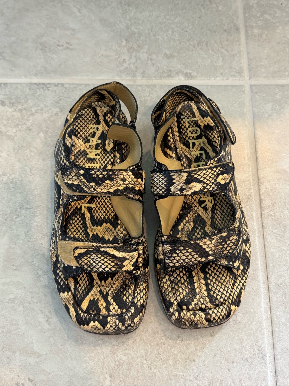 Loeffler Randall Blaise Sahara Platform Sandal size 7.5 Snake-Embossed Leather - Picture 6 of 10